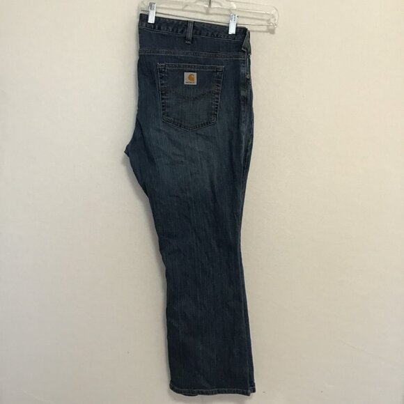 Carhartt Curvy Fit Medium Wash Bootcut Jeans Size 18 - Picture 10 of 11